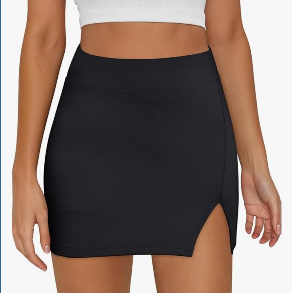 Trendy Queen Women's Black Mini Skort, Size XS